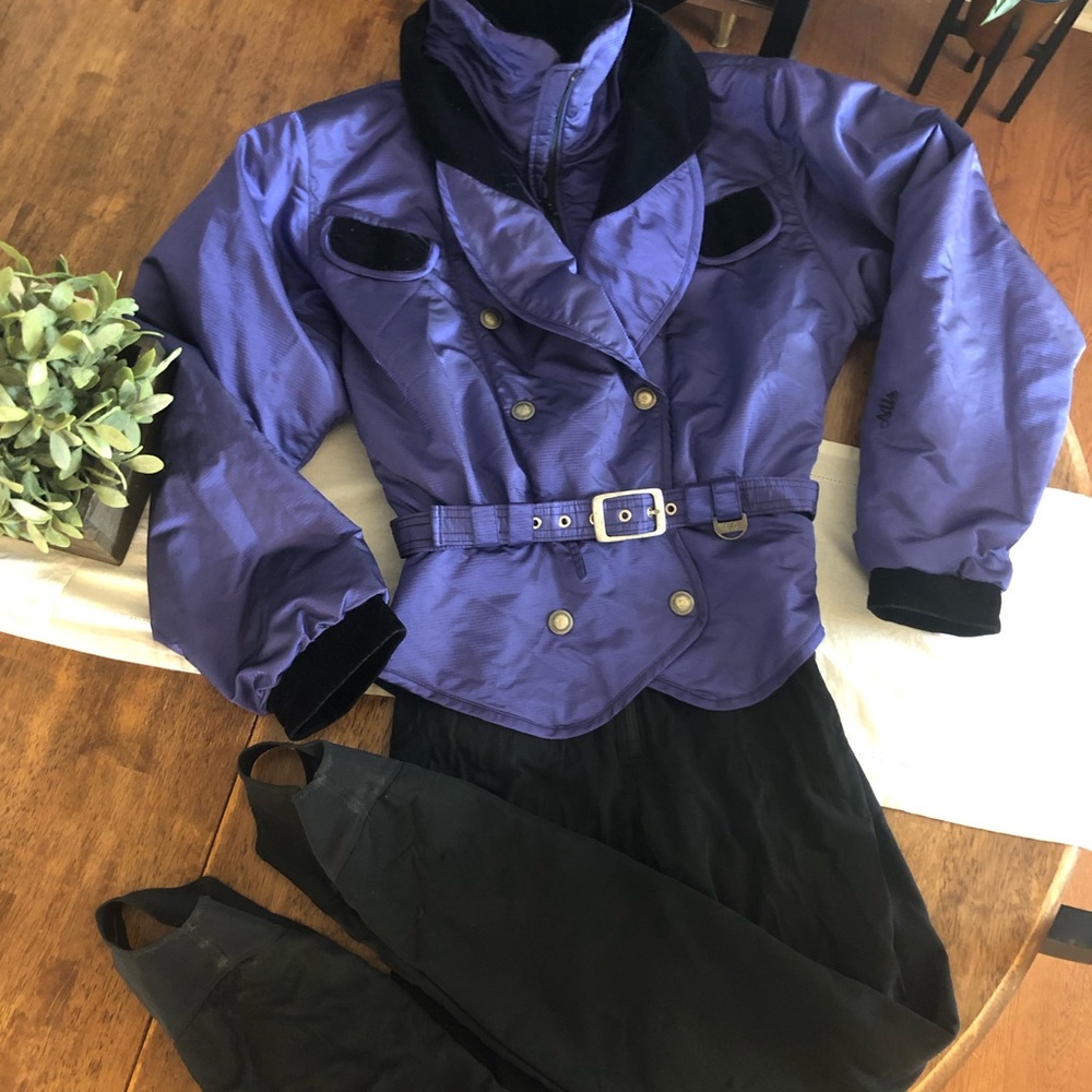Vintage Ski Suit Snow 80s 90s Purple/ Black NILS